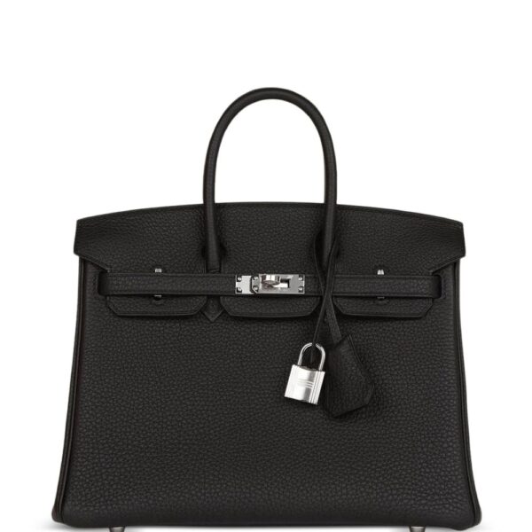 Hermès Pre-Owned 2023 noir Birkin 25 Togo palladium hardware handbag